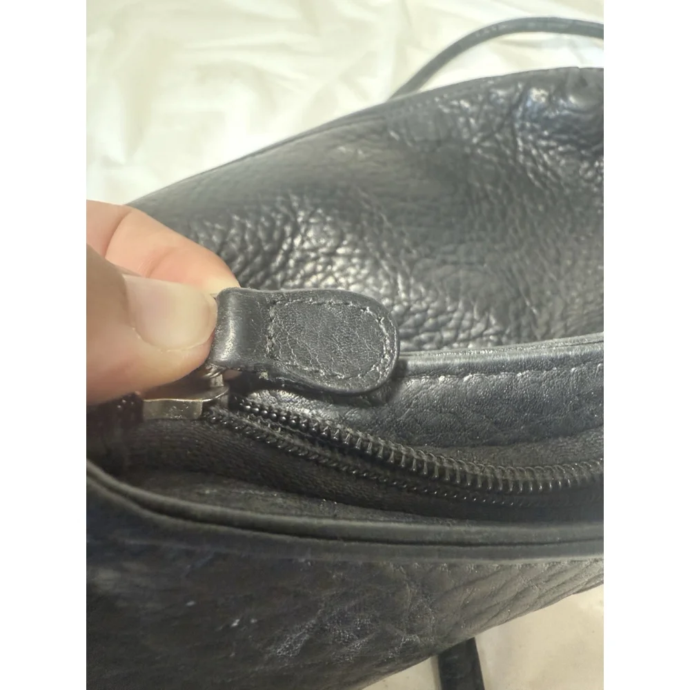 Fossil Vintage Y2K Purse Black Leather Small Crossbody Bag Key Charm